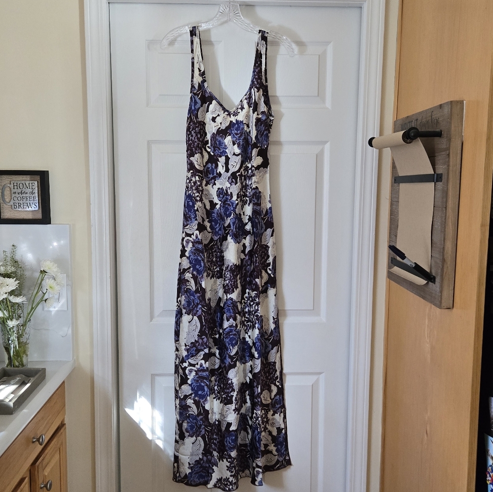 Free People Blue White Floral Maxi Dress